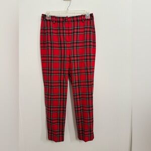 J.Crew Cameron pant in a red tartan plaid pattern.